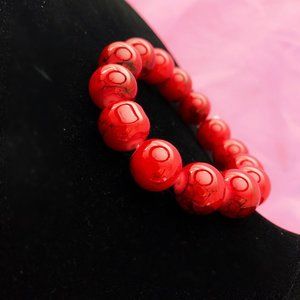 Mens Beaded Red